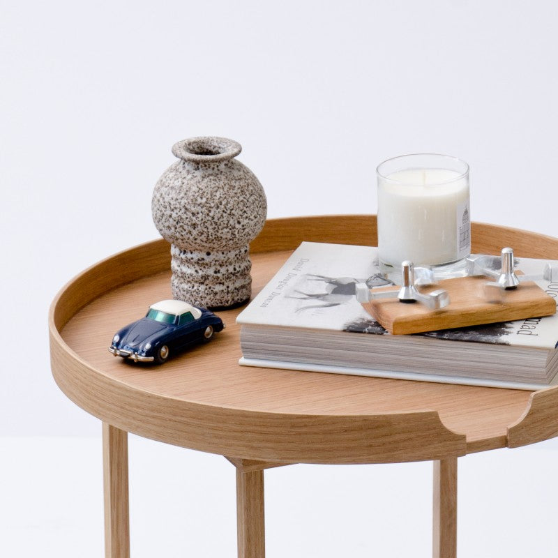OAK ROUND SIDE TABLE | WIREWORKS
