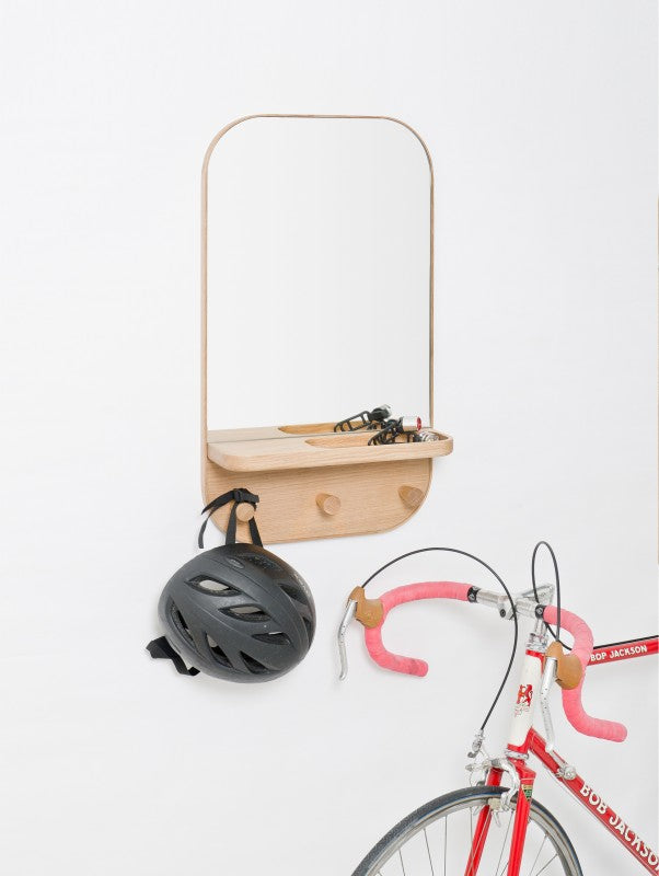 'SILENT BUTLER' STORAGE MIRROR | NATURAL OAK