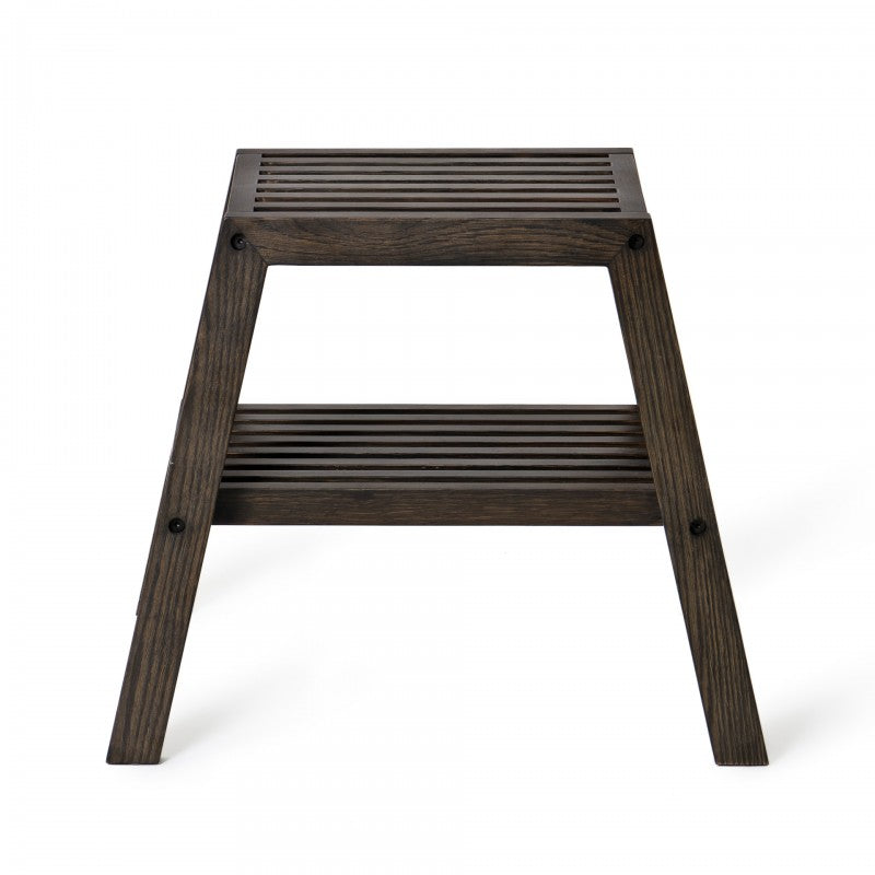 SLATTED STOOL | DARK OAK
