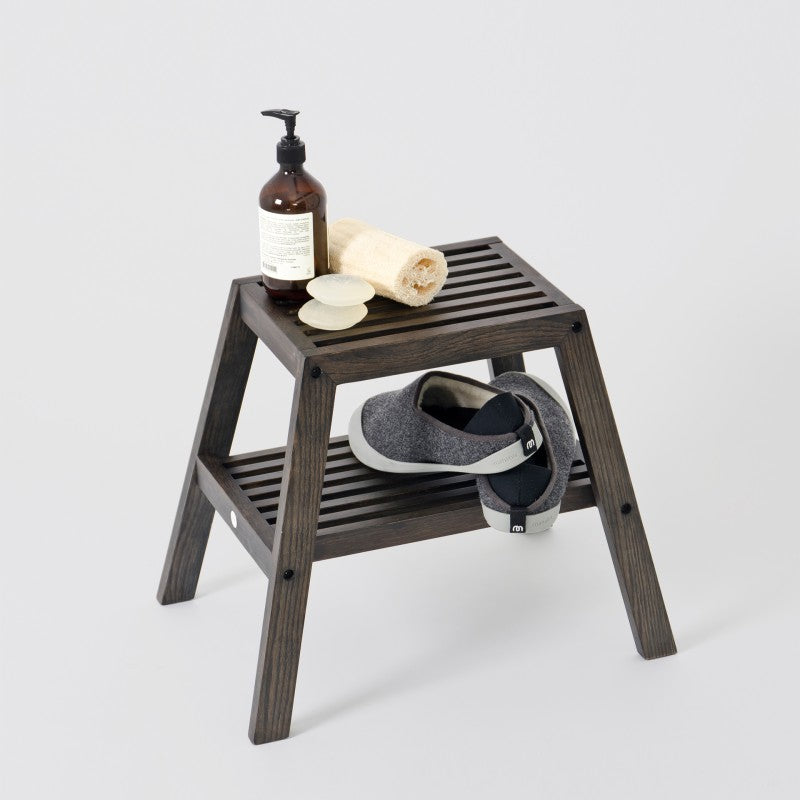 SLATTED STOOL | DARK OAK